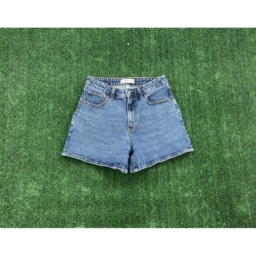 Abercrombie And Fitch The Dad Shorts Womens 28 Blue Denim Cotton High Rise